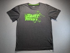 Mens And1 Gray & Lime Green Graphic Tee T-Shirt Size Medium Basketball And-One