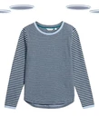 Ex White Stuff Women's T-shirt - Long Sleeve Sparkle Long Sleeve Stripe Blue