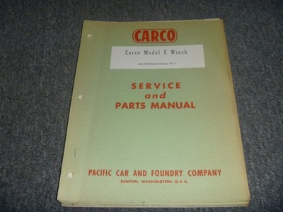 Carco Model E Winch on IH TD-9 Parts Catalog & Shop Service Repair Manual xo