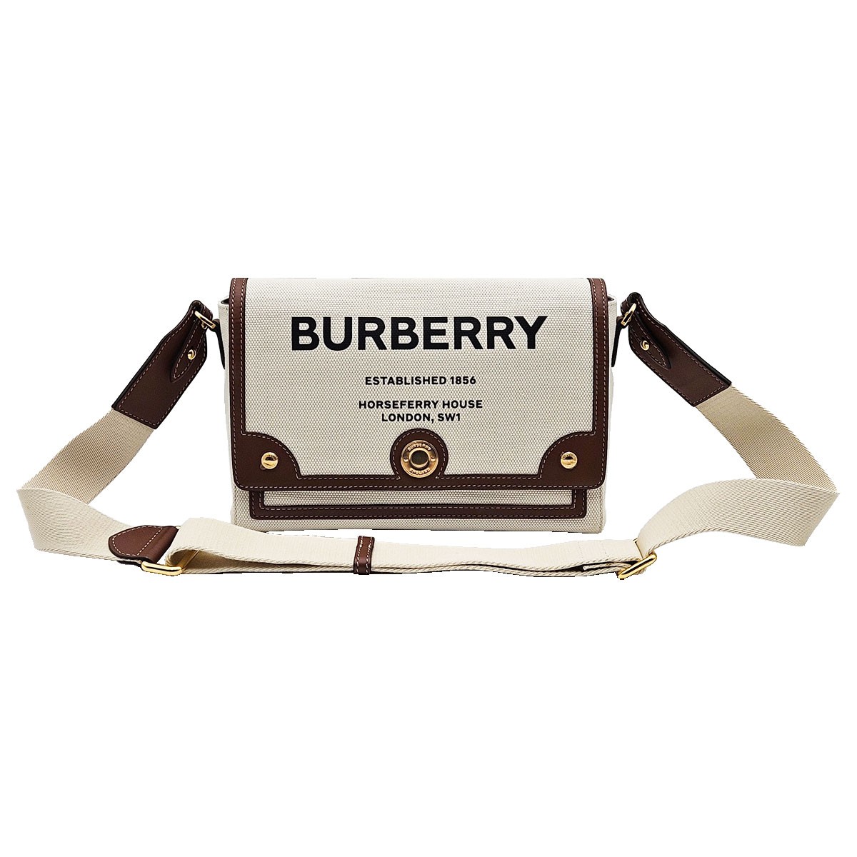 Burberry Horseshoe Print Canvas Note Crossbody Bag 80302491