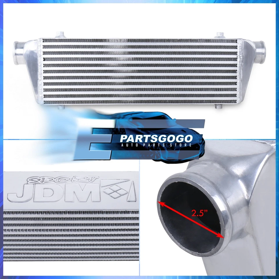 Universal 27.5"X7"X2.5" Light Weight Aluminum Front Mount Intercooler Bar Plate - Image 2 of 4