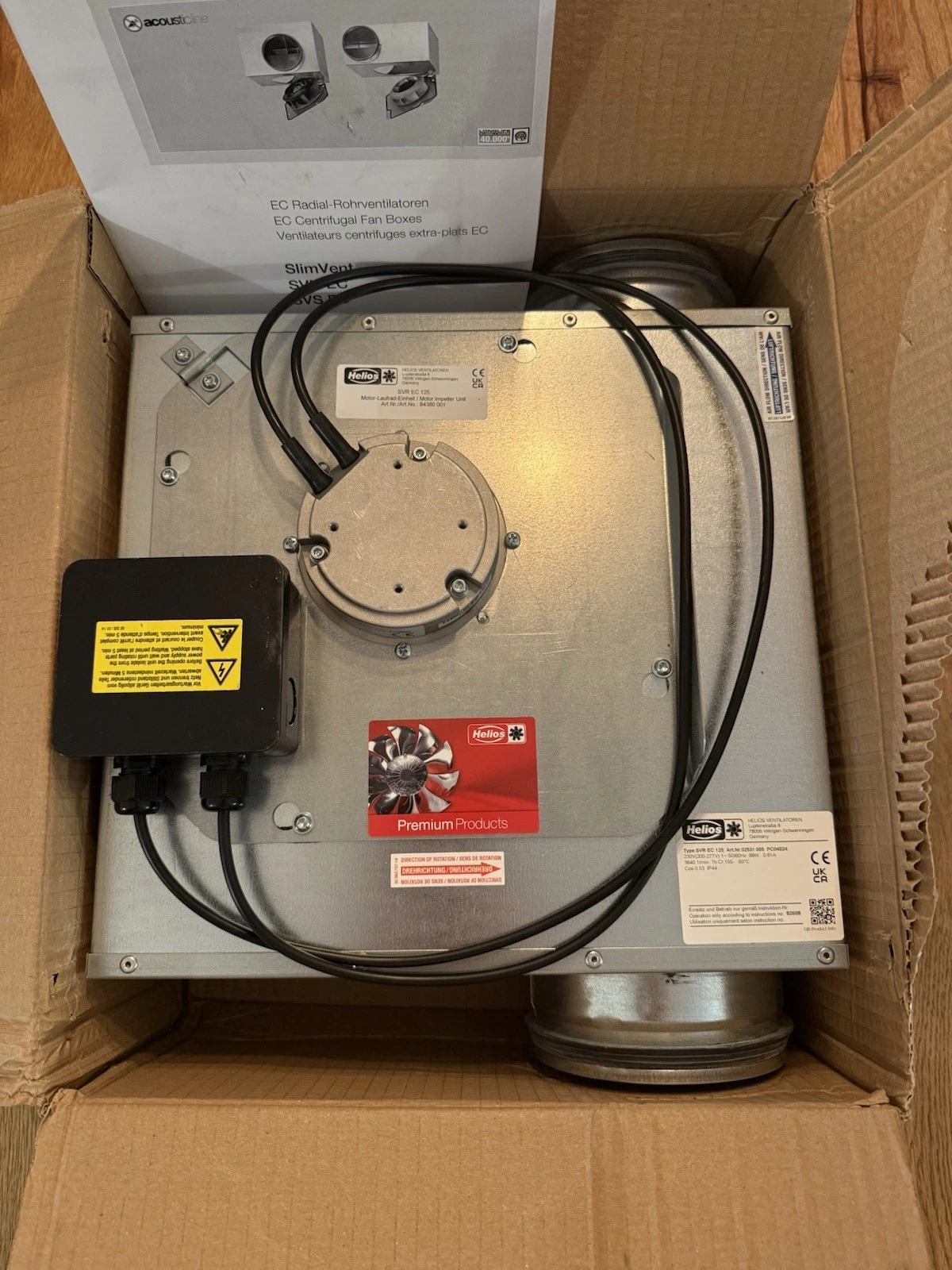 Helios SVR EC 125 SlimVent Centrifugal Fan - Brand New Box Damaged 3