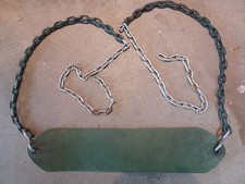 Green Swing Seat with Chains for Outdoor Kid's Playground