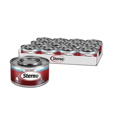 Sterno Fuel Cans 12-Pack, 4-Hour Chafer Fuel Burners for Food Warmers Resealable