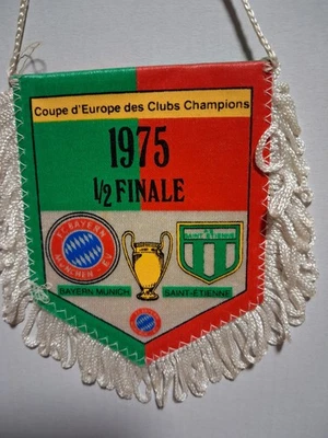 ANCIEN FANION FOOTBALL ASSE ST ETIENNE /BAYERN MUNICH 1975 1/2 FINALE - Photo 1/2