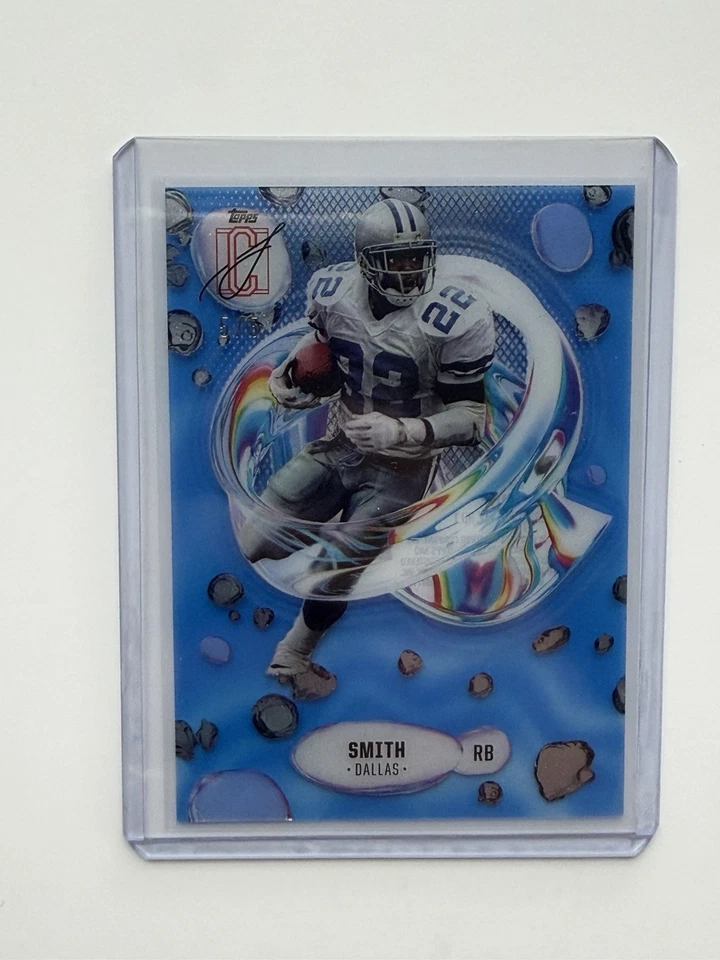 2024 Topps Signature RARO LIMITADO 5/5 Emmitt Smith azul fluidez Foto 3 de 3
