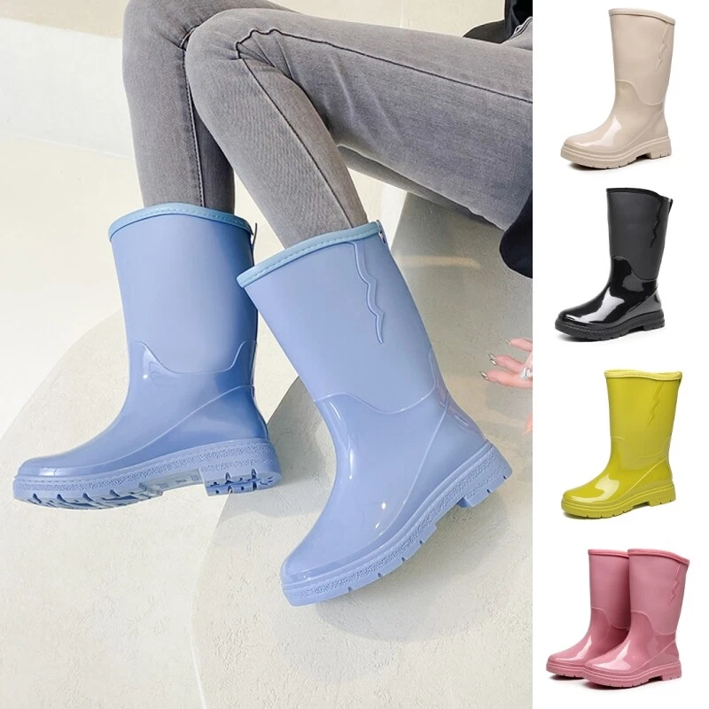 Rain Boot for Woman Outdoor Solid Color Water Shoes Restaurant Kitchen  Waterproof Galoshes Anti-slip Wear-Resistant Work Boots