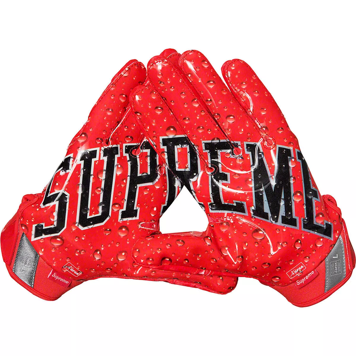 Authentic Supreme Nike Vapor Jet Football Gloves FW18 Red- Size Small SHIPS  FAST