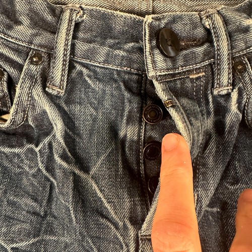 All Saints Selvedge Denim Japanese Jeans Men 29 Blue Lightening Crinkle Effect - Picture 7 of 16