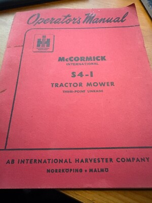 Mccormick S4-1 Traktor Mähwerk 3 Punkt Gestänge Bedienanleitung.