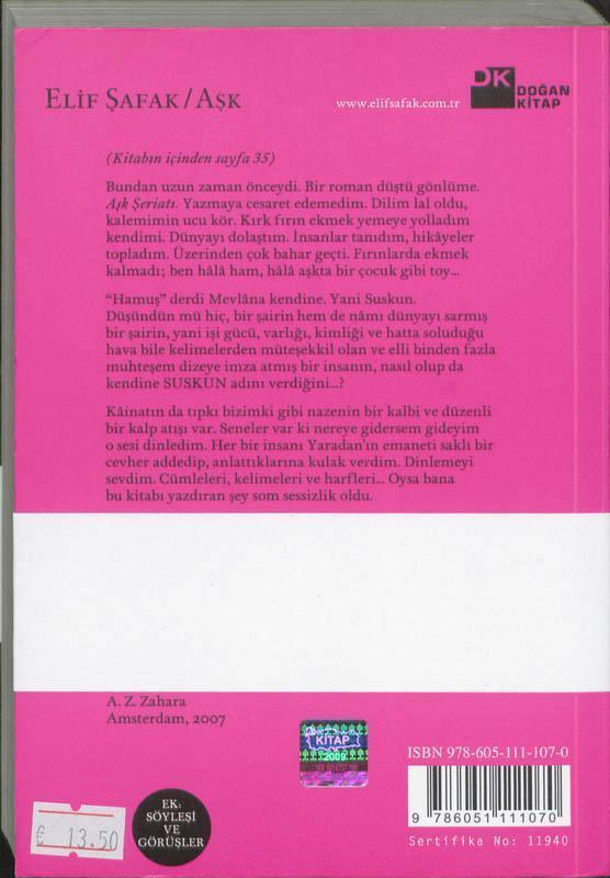 Thumbnail - Ask | Elif Shafak (u. A.) | Taschenbuch | 420 S. | Türkisch | 2010 |