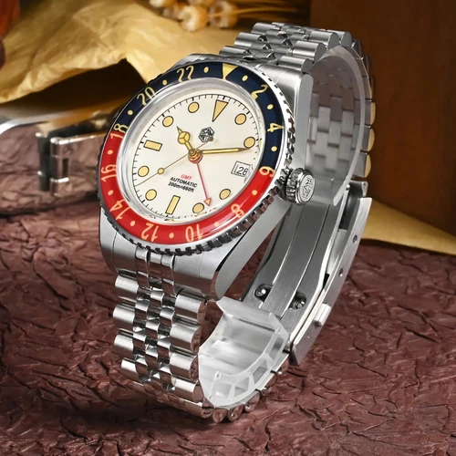 SAN MARTIN SN0005-G-B1 GMT Automatik Edelstahl 40 mm 20 ATM Herren Taucheruhr - Bild 5 von 29