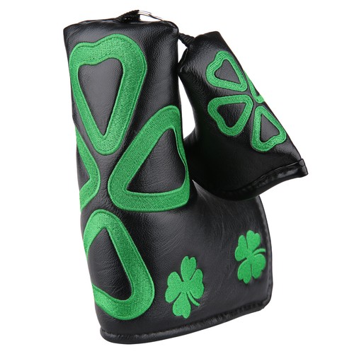 Lucky Clover Golf Blade Putter Head Cover with Magnetic Closure - Picture 1 of 10