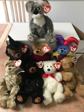 Ty Attic Treasures Jointed Plush Beanie Bears Lot of 8 with tags Gift Topper