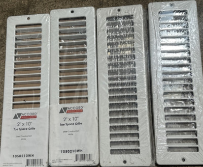 Accord 2 in. x 10 in. White Floor Toe-Space Grille