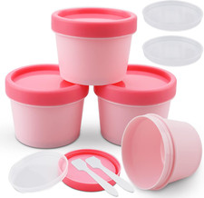 Plastic Cream Jars 3.4Oz/100Ml Empty Cosmetic Pot Jars 4 Pieces Refillable Trave