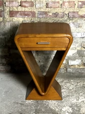 Art Deco Walnut Style Bedside / Table