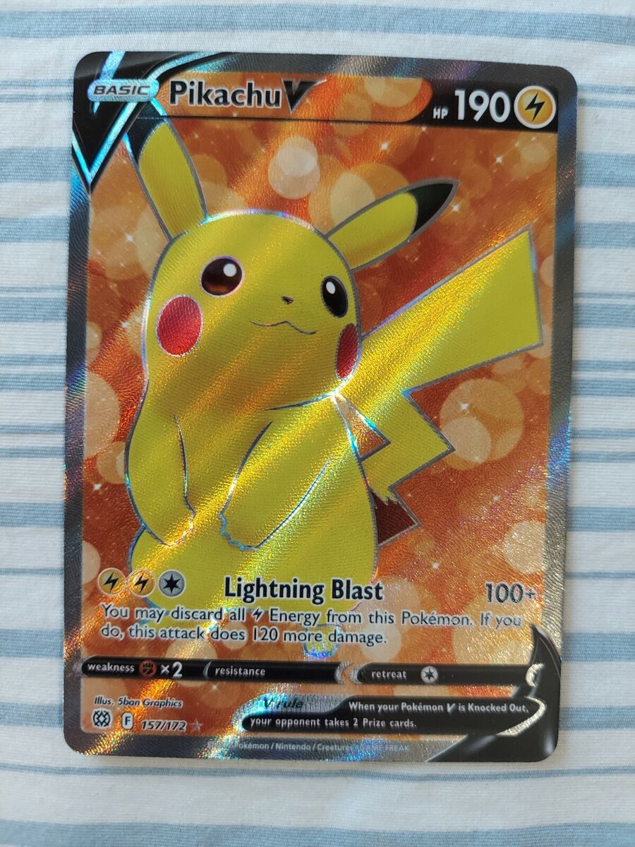 Pikachu V 157/172 Brilliant Stars NM Ultra Rare Full Art Pikachu V 157/172 Brilliant Stars NM Ultra Rare Full Art
