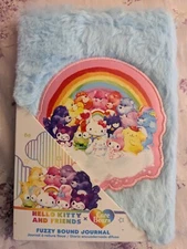 Hello Kitty X Care Bears Fuzzy Plush Journal Diary NEW Sanrio