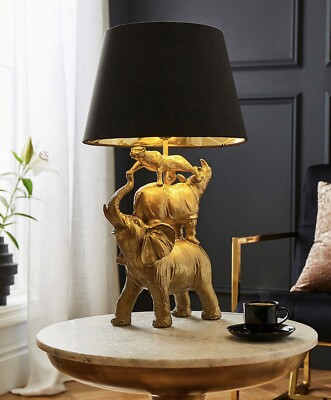 Gold Stacking Animal Table Lamp Bedside Light UK