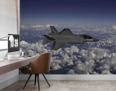 3D F-35 Next Generation Fighter Wallpaper Wall Mural Peel and Stick Wallpaper