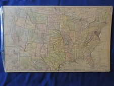 Antique Victorian UNITED STATES Map Puzzle Milton Bradley Litho