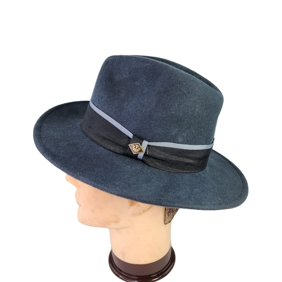 Sombrero Fedora de Lana Goorin Bros County Line Talla Pequeña Sombrero Azul Marino Foto 2 de 4
