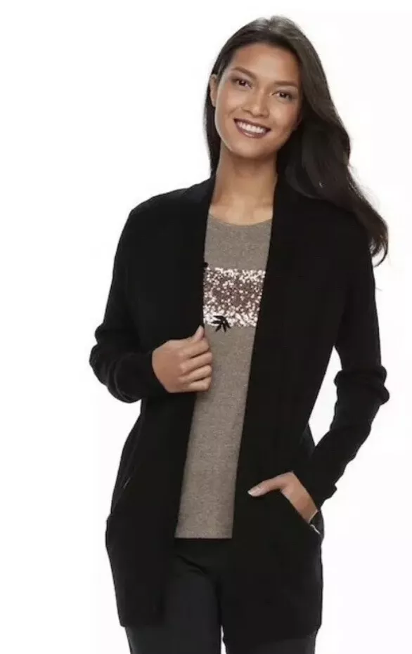Black open cheap front cardigan