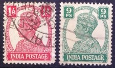 India 1943 Fine used, King George VI with Imperial Crown of India