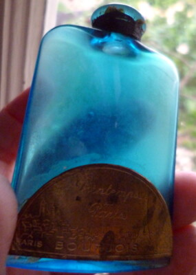 SUPER RARE 1930s BOURJOIS Printemps de Paris Blue Bottle France