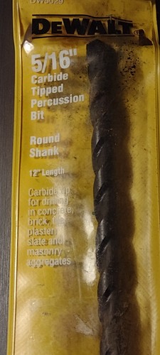 DeWalt 5/16" Carbide Tipped 12" Percussion Bit/NEW