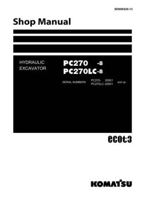 Komatsu PC270-8, PC270LC-8 Hydraulic Excavator Service Manual | eBay
