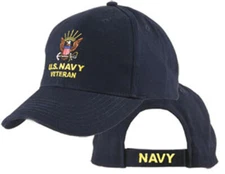 U.S. Navy Veteran Hat / USN Dark Navy Blue Baseball Cap