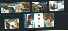 MINT 1997 AAT ANTARCTICA 50th ANNIVERSARY OF ANARE STAMP SET INC GUTTER PAIR 