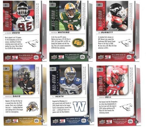 2016 Upper Deck UD CFL CFLPA All-Star Cards - You Pick, Choose - Picture 24 of 32