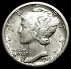 1918 S SILVER USA MERCURY DIME COIN ABOUT UNC CONDITION