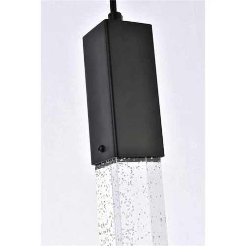 Elegant Lighting Weston 1-Light Modern Metal and Crystal Pendant in Black - Picture 6 of 8