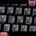 English UK Transparent Keyboard Stickers With Orange Letters for Laptop Computer