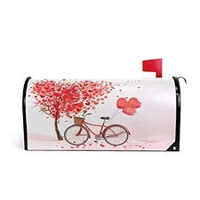 Valentines Day Red Love Heart Bicycle Valentine's Magnetic Magnetic Mailbox 