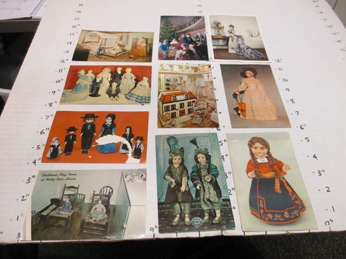 Doll postcard 1960s stamps (10) museum clothing Gibson girl Christmas Betsy Ross