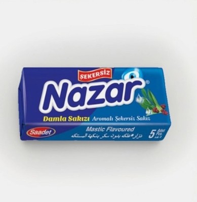 NAZAR Kaugummi Mastik Geschmack, 1 pack a 14 Streifen Zuckerfrei