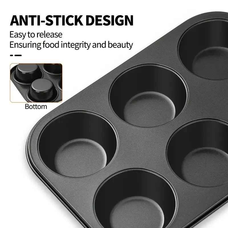 Set Of 3 PCS Cooking Concepts 6 Cups Tin Muffin Pan Cake Pans Kitchen Baking US - Image 4 of 4