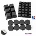 10x Rubber Feet Bumpons, Self Adhesive Pads, Black Round/Square, Small & Large