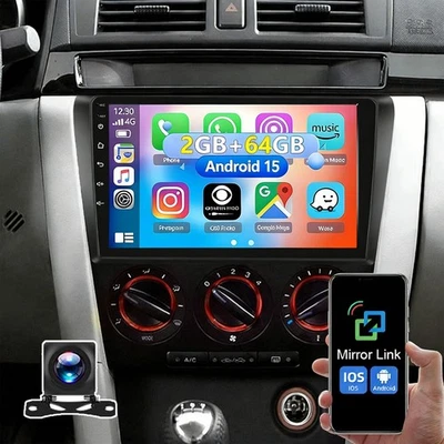 4-Kerne CarPlay Android 15 Autoradio GPS Navi KAM Für Mazda 3 BK 2004-2009 2+64G - Bild 1 von 4