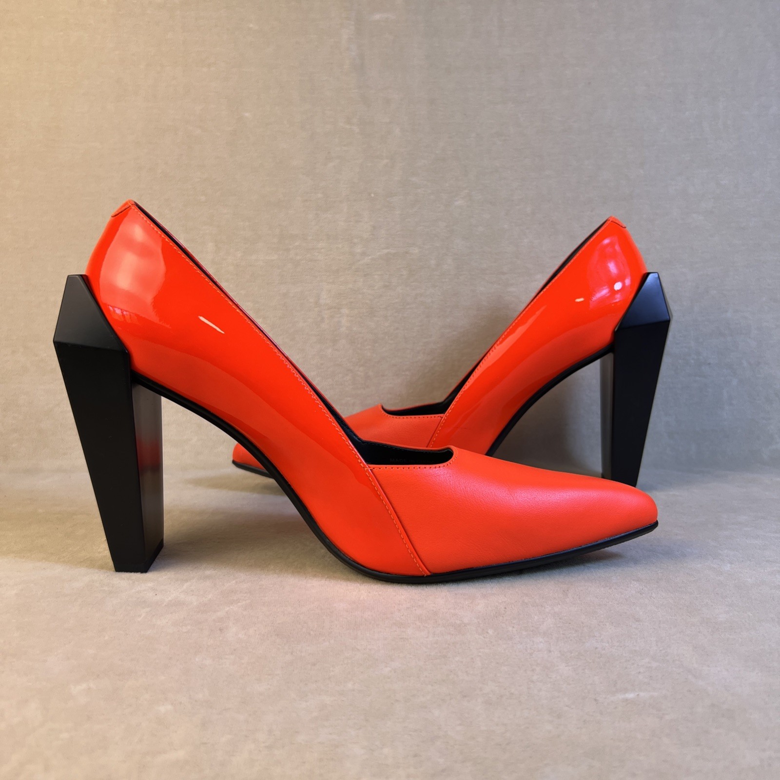 United Nude Gem Pump Hi Fluo Red Leather Pointed Toe Chic Lux Modern Preloved image 3