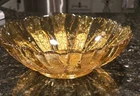 Serving Bowl Honey Gold Country Garden Vintage Daisy Sunflower Anchor Hocking