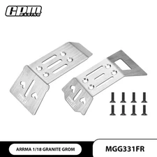 GPM Stainless Steel Front and Rear Chassis Skid For ARRMA 1/18 Granite Grom