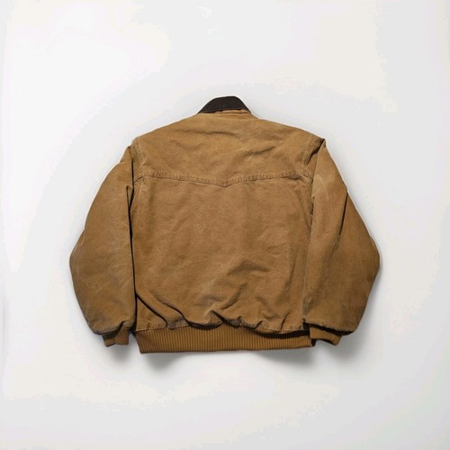 Giacca vintage Carhartt Santa Fe trapuntata foderata giacca J14 BRN cappotto tela invecchiato - Foto 2 di 16