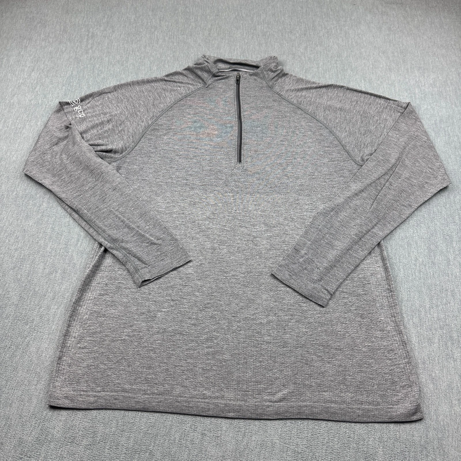 Lululemon Shirt Mens XL Gray Heathered Metal Vent Tech 1/2 Zip Training Workout