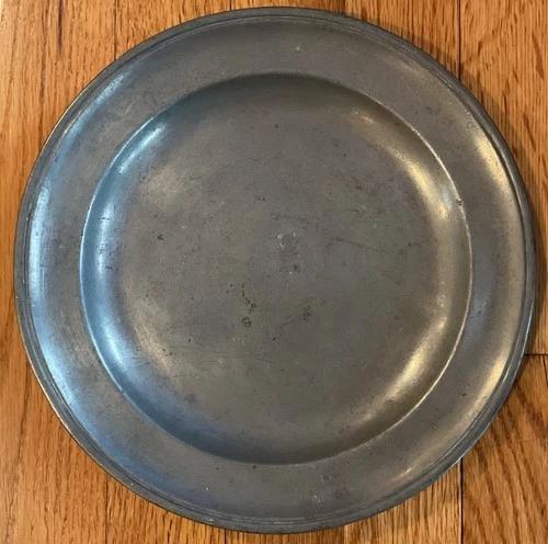 ANTIQUE CIVIL WAR ERA PEWTER PLATE 9 1/2”
